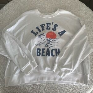 Old Navy White Graphic Women's Sweater